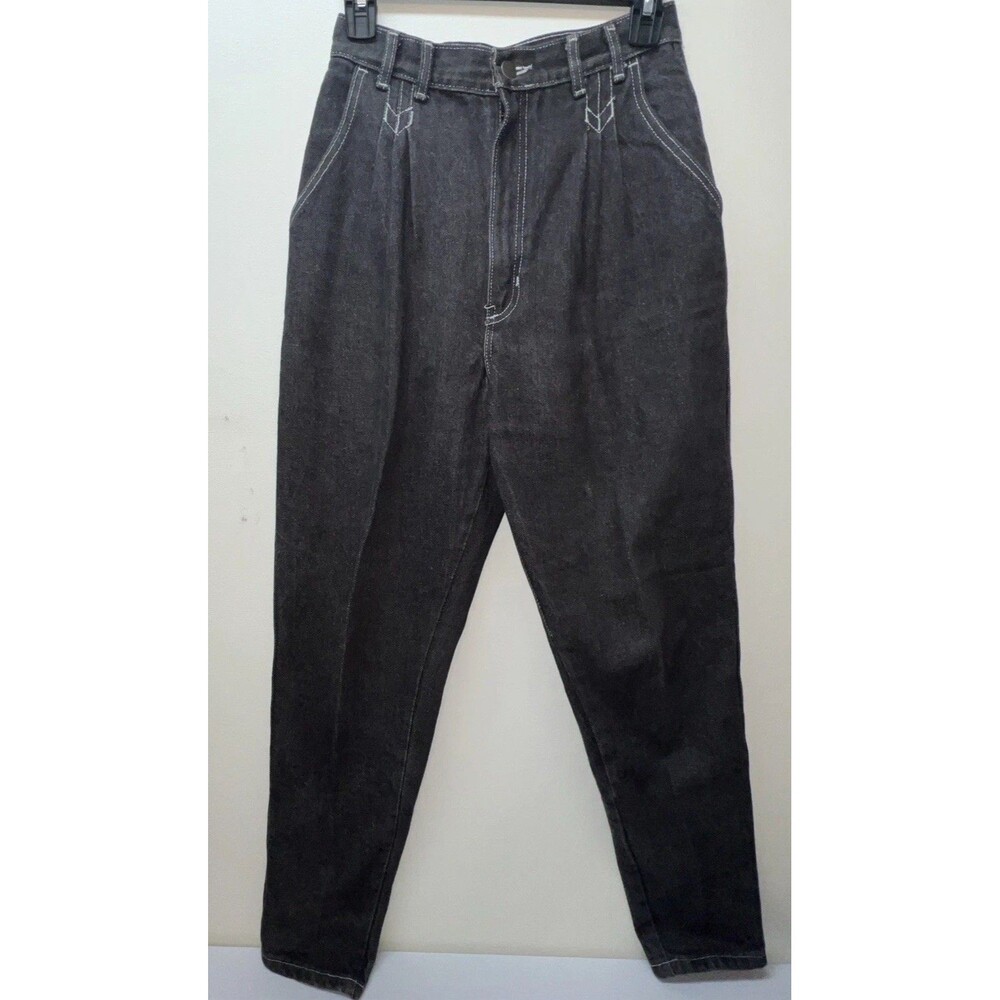 Vtg 90s Hector Fashions Jeans‎ High Waist Pleated Black Mom Jeans USA Made Sz 8
